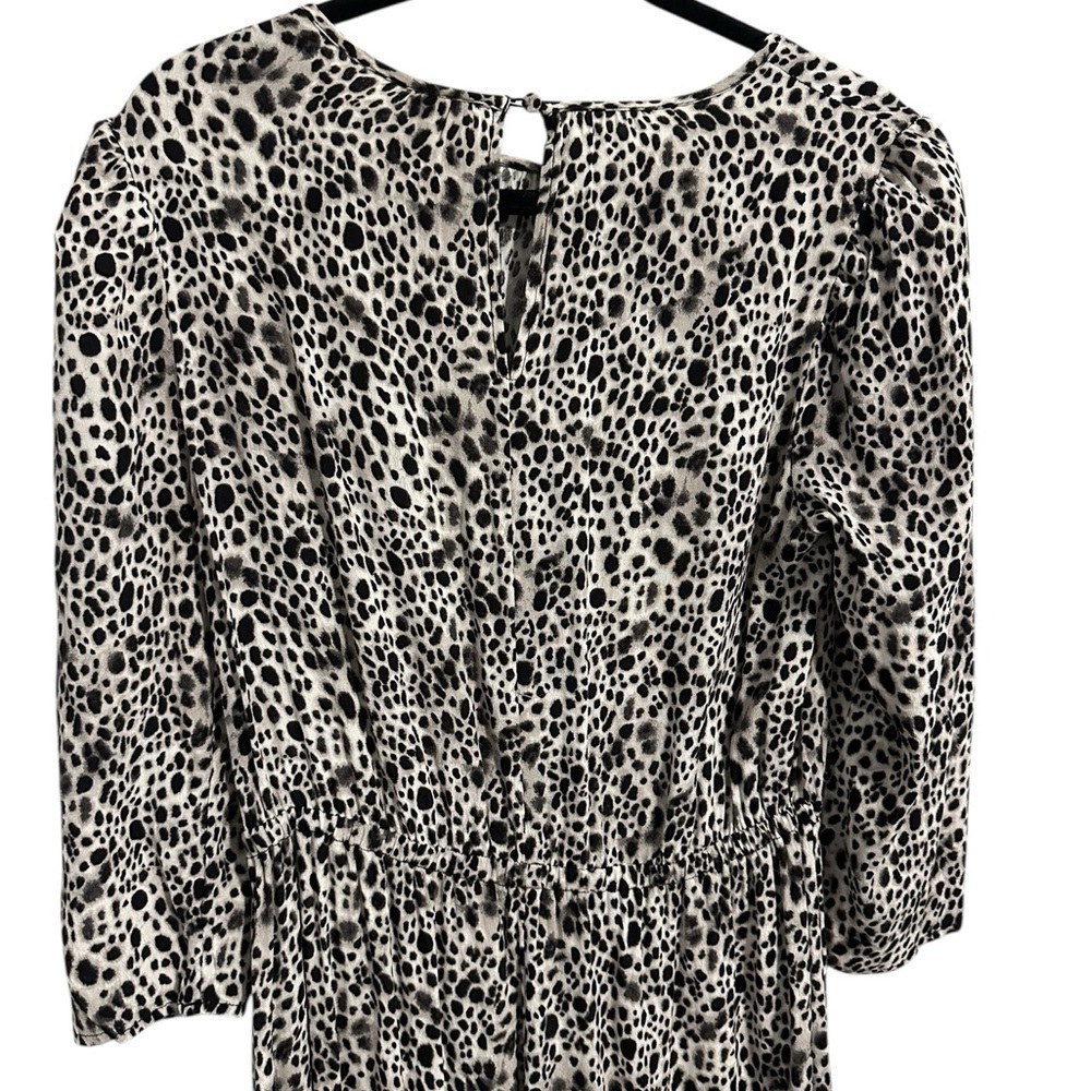A New Day Women's Leopard Animal Print 3/4 Sleeve Tiered Dress Size‎ Small Boho - Picture 6 of 10